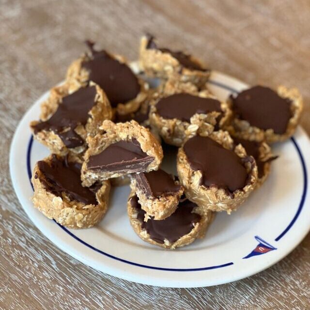 Plate of peanut butter oat cups