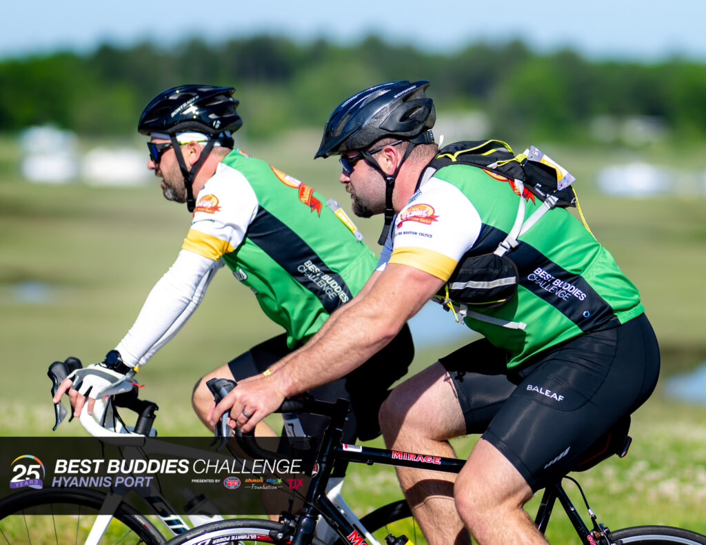 Two King James Buddies cyclists at the Best Buddies Challenge in Hyannis Port, MA.