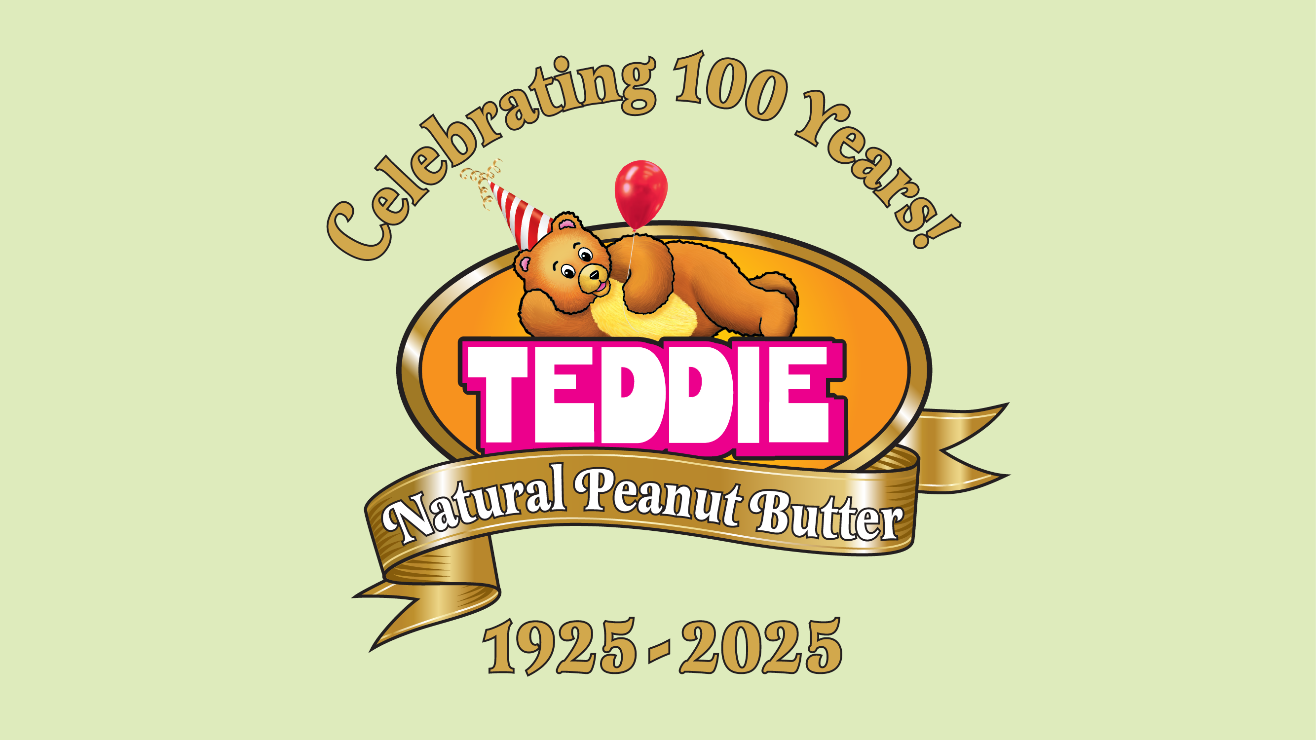 Teddie Peanut Butter 100th anniversary logo