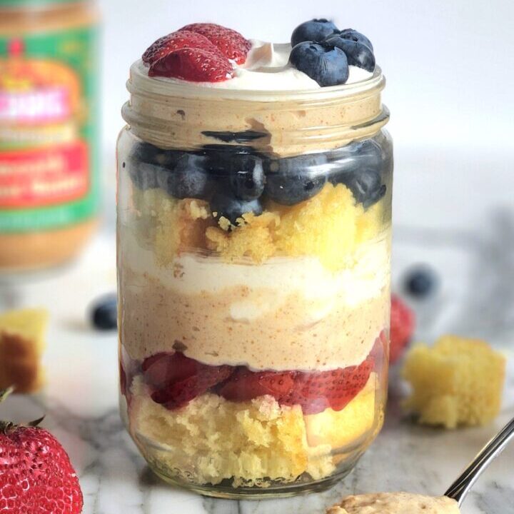 Fruit Trifle with Peanut Butter Whipped Topping